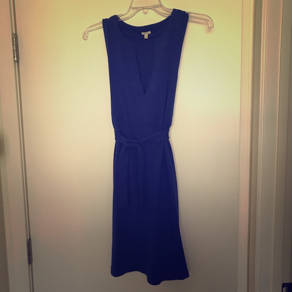 J. Crew notch neck cobalt dress